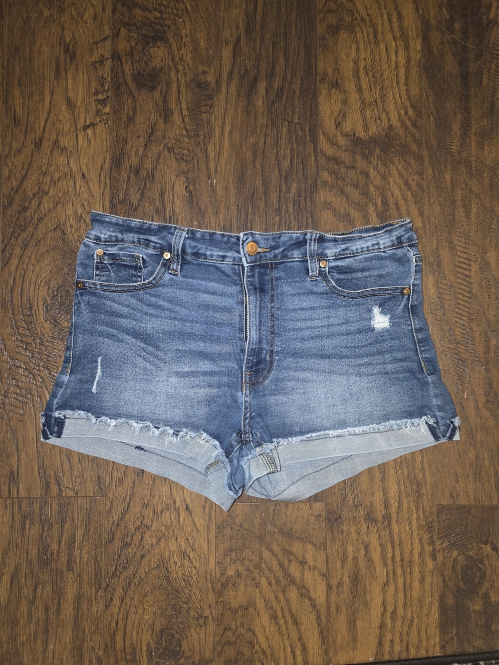 Women’s Dark Blue Denim Cutoff Shorts